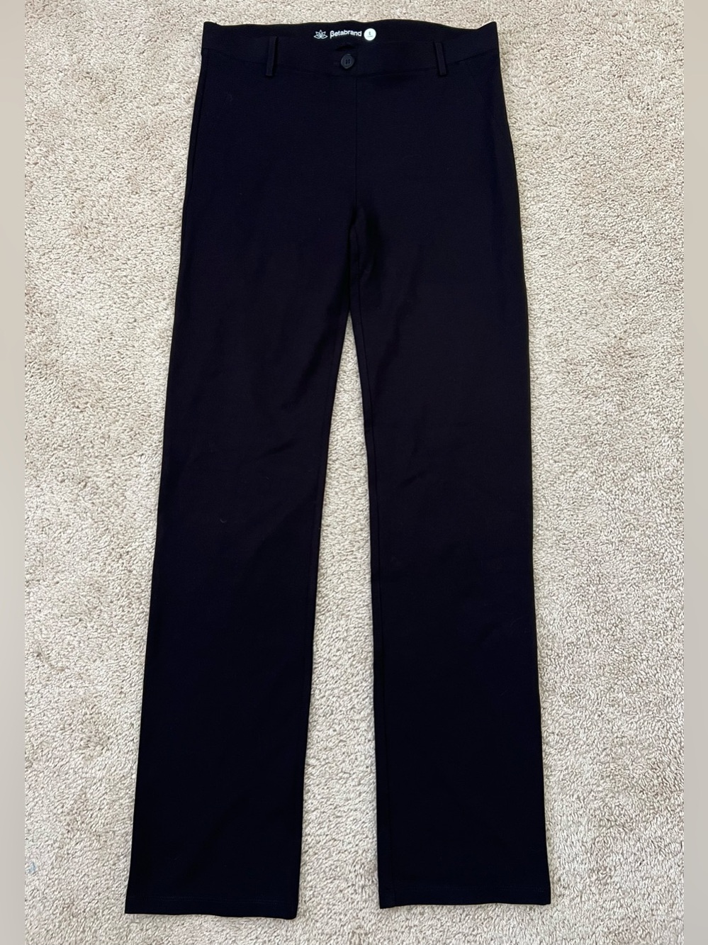 Betabrand Pants Womens Large Tall Black Stretch Straight Career Casual Capsule